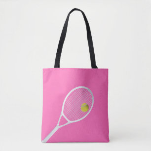 Rosa Modernes Tennisball-Ball Weißer Racket Tasche