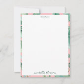 Rosa Modernes tropisches Bananenpalme Blätter Dankeskarte (Vorderseite)