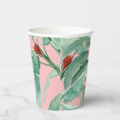 Rosa Modernes tropisches Bananenpalme Blätter Pappbecher (Rechts)