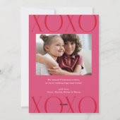 Rosa Modernes XOXO Foto Valentinstag Feiertagskarte (Rückseite)