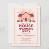 Rosa Modernes Zuhause Housewarming Party Einladung (Vorderseite)