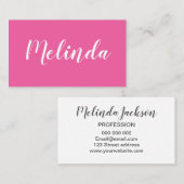 Rosa modische unbedeutende moderne mutige visitenkarte (Vorne/Hinten)