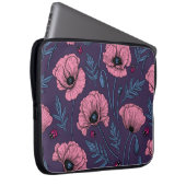 Rosa Mohn auf dunkelviolett Laptopschutzhülle (Vorne Rechts)