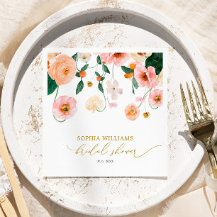 Rosa Mohn Floral Hochzeitsdusche Servietten