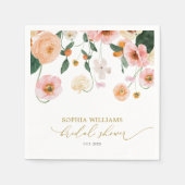 Rosa Mohn Floral Hochzeitsdusche Servietten (Vorderseite)