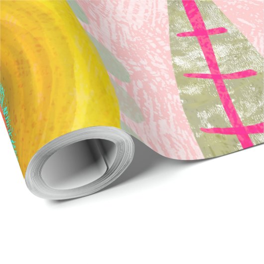 Rosa Mohn Geschenkpapier (Rolleneckpunkt)