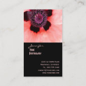 Rosa Mohn, Makrofotografie Visitenkarte (Rückseite)