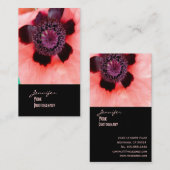 Rosa Mohn, Makrofotografie Visitenkarte (Vorne/Hinten)