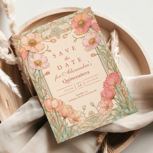 Rosa Mohn Quinceañera Save The Date