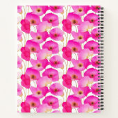 Rosa Mohn-Wasserfarben-Blumen-Monogramm Notizblock (Rückseite)