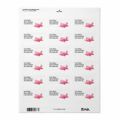 Rosa Mohnblende Adressaufkleber (Vorne)