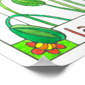 Rosa Mohnblume Blume Garten Vogelbad Poster (Ecke)