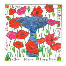 Rosa Mohnblume Blume Garten Vogelbad