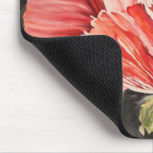 Rosa Mohnblume-botanischer Blumencomputer Mousepad (Ecke)