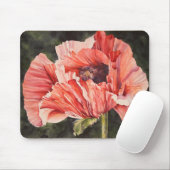 Rosa Mohnblume-botanischer Blumencomputer Mousepad (Mit Mouse)