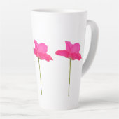 Rosa Mohnblume Latte Tasse (Rechte Ecke)