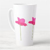 Rosa Mohnblume Latte Tasse (Linke Ecke)