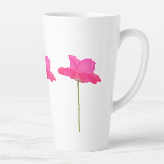 Rosa Mohnblume Latte Tasse (Rechts)