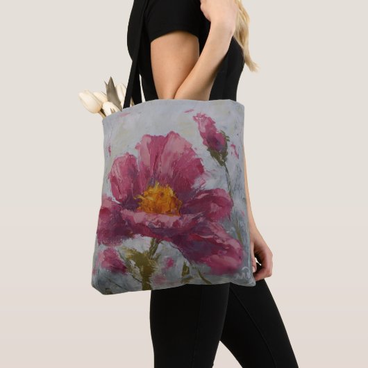 Rosa Mohnblume Tasche (Von Nahem)