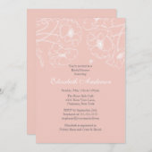 Rosa Mohnblumen-BlumenBrautparty-Einladung Einladung (Vorne/Hinten)