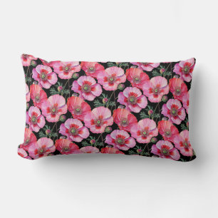 Rosa Mohnblumen Lendenkissen