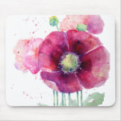 Rosa Mohnblumen Mousepad (Vorne)