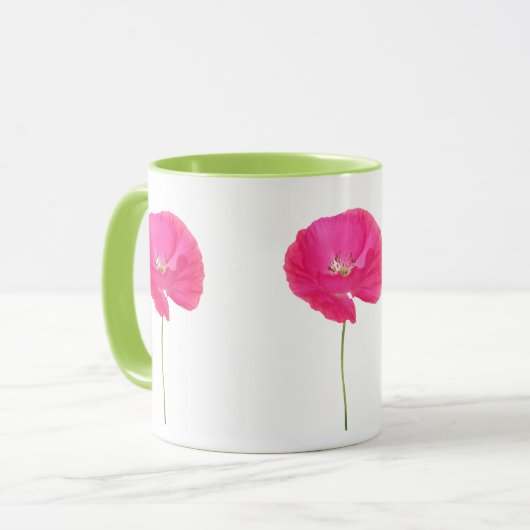 rosa Mohnblumen-Tasse Tasse (Vorderseite Links)