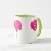 rosa Mohnblumen-Tasse Tasse (VorderseiteRechts)