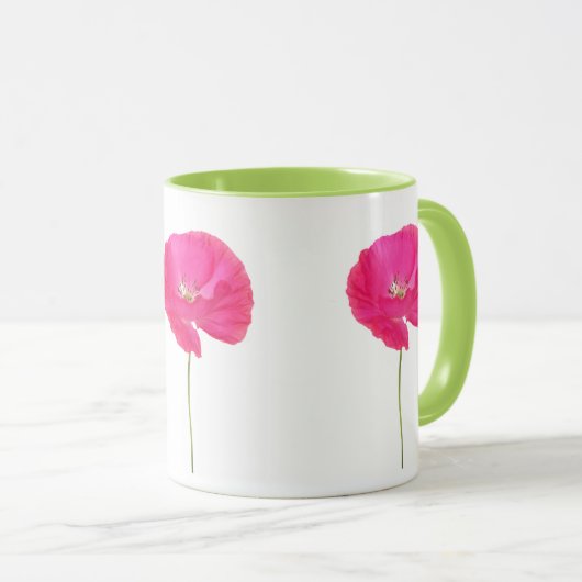 rosa Mohnblumen-Tasse Tasse (VorderseiteRechts)