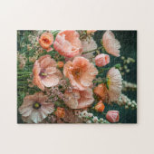Rosa Mohnblumen und Löwenmaulblüten Puzzle (Horizontal)