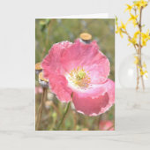 Rosa Mohnblumen-und Zaun-Karte Karte (Gelbe Blume)
