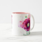 Rosa Mohnblumen Zweifarbige Tasse (VorderseiteRechts)