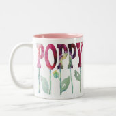 Rosa Mohnblumen Zweifarbige Tasse (Links)
