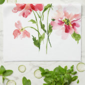 Rosa Mohnblüte Geschirrtuch (Gefaltet)