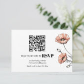 Rosa Mohnblüten Blume QR Code Blumenzucht RSVP (Stehend Vorderseite)