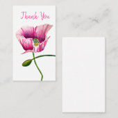 Rosa Mohnfarben Blume Art Mitteilungskarte (Vorne/Hinten)