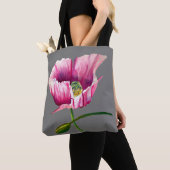 Rosa Mohnfarben Blume Art Tasche (Von Nahem)