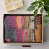 Rosa Mohnfarm bei Sonnenuntergang, lebendige Bauer Seidenpapier (Geschenk)