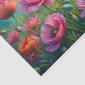 Rosa Mohngarten Blumendekoupage Seidenpapier (Ausschnitt)