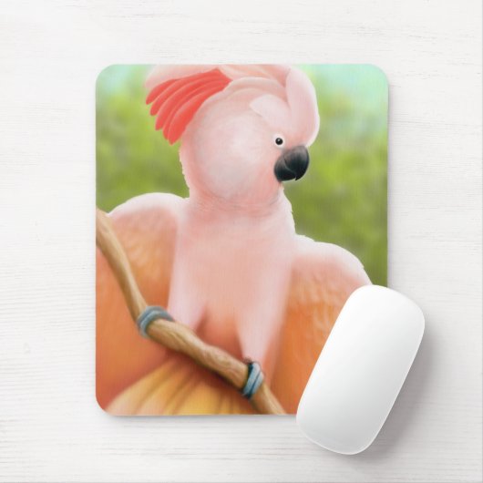 Rosa Moluccan Cockatoo Mousepad (Mit Mouse)
