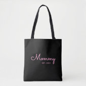 Rosa Mommy Established Script-Typografie Tasche (Vorderseite)