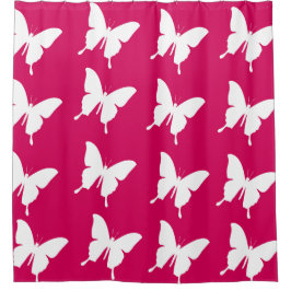 Rosa Monarchfalter Duschvorhang