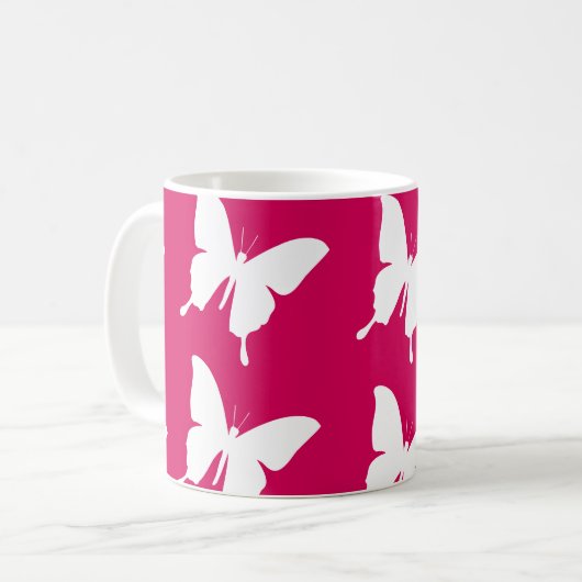 Rosa Monarchfalter Kaffeetasse (Vorderseite Links)
