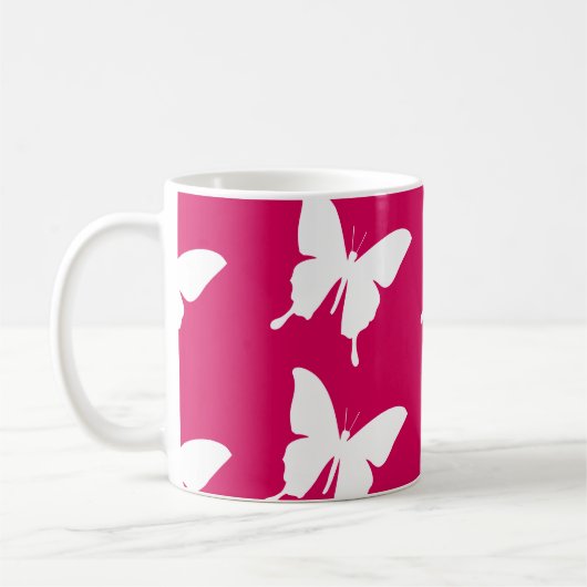 Rosa Monarchfalter Kaffeetasse (Links)