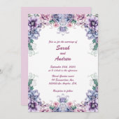 Rosa Mond auf Blume mit Rücken: Einladung zur Hoch (Vorne/Hinten)