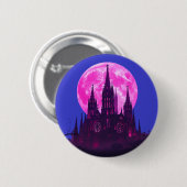 Rosa Mond Gotische Kathedrale Button (Vorne & Hinten)