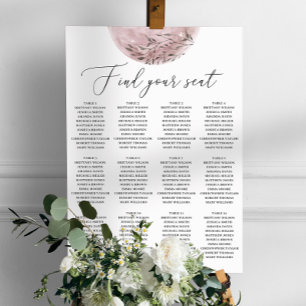 Rosa Mond Hochzeitskarte. Elegant Celestial Poster