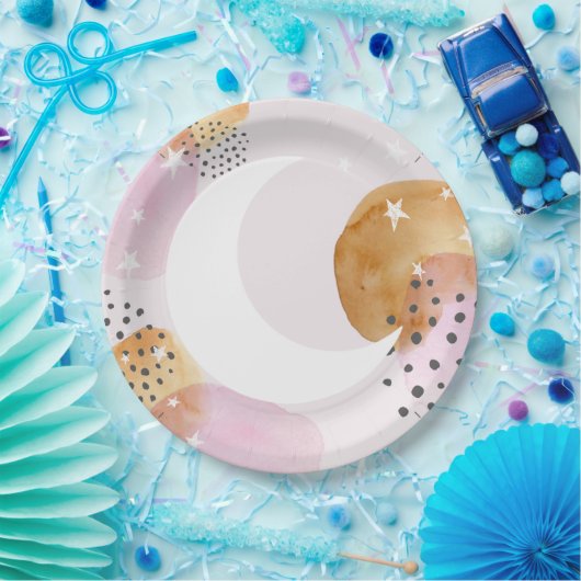 Rosa Mond Pappteller (Party)