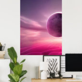 Rosa Mond - Rosa Planet-Leinwand Poster (Heimbüro)