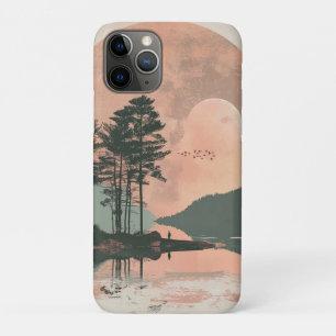 Rosa Mond Sage Mountain Wald See Landschaft Case-Mate iPhone Hülle